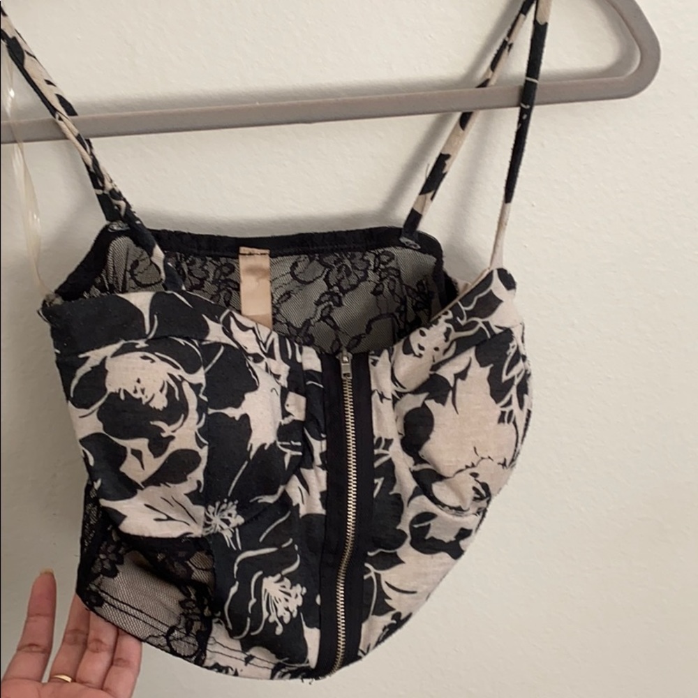 Monaco cropped floral lace top